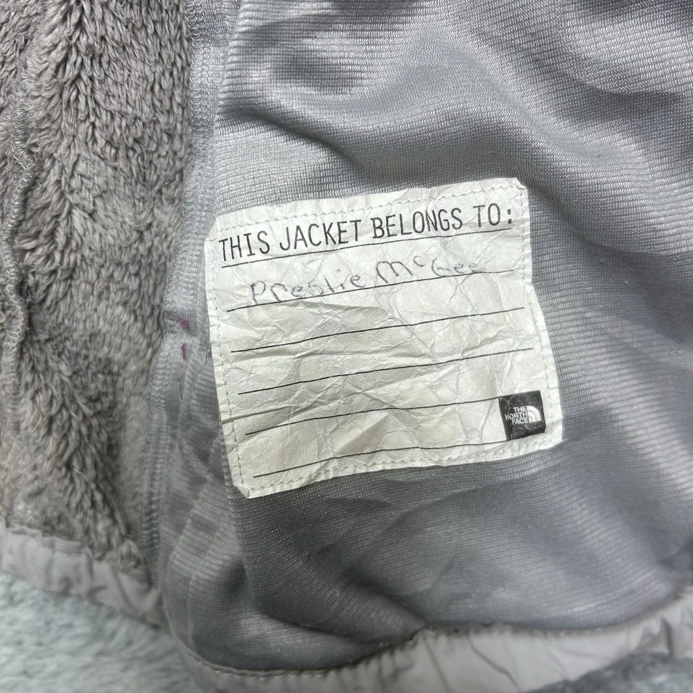 The North Face Girls XL (18) Oso Plush Fleece Full Zip Jacket-Gray‎ w/ Pink